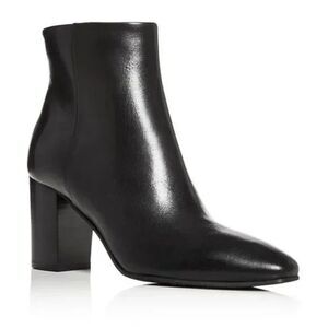 Aquatalia Women's Florita Weatherproof Square Toe Block Heel Boots Black Sz 9.5M